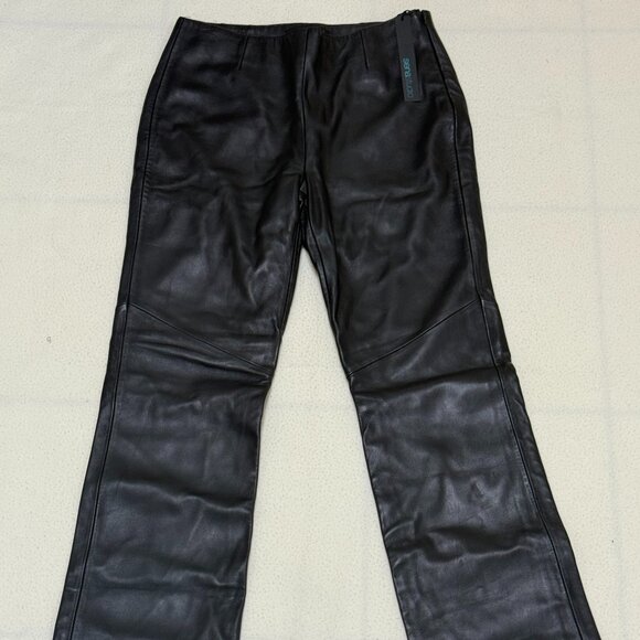 NWT Siena Studio Women's Genuine Natural Leather Pants - Black - Size 8 Ret $335 - Picture 1 of 6